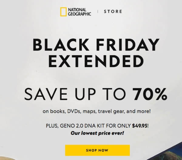 11 Black Friday Extended Email Newsletter By National Geographic